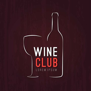 Sketchy wine club logo Stock Vector | Adobe Stock