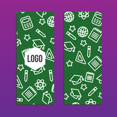 Flyers or Web banner with back to school pattern. Back to school
