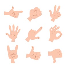 Illustrated hand gestures
