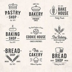 Retro bakery badges