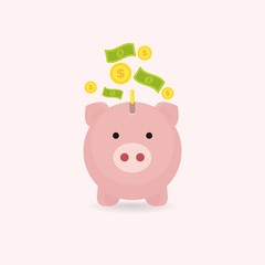 Piggybank with money