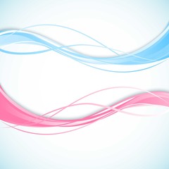 Abstract waves in pink and blue colors