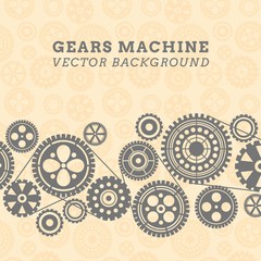 Gears machine background in pattern style