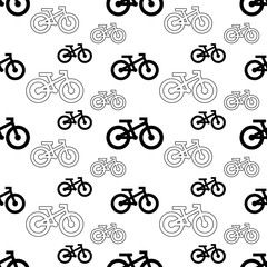 bicycle seamless pattern black and white
