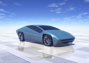 Fototapeta na wymiar futuristic concept car prototype 