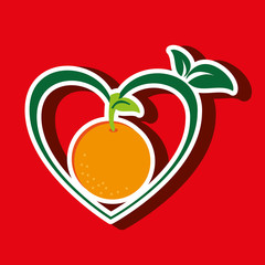 healthy vegetarian food label isolated icon design