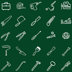 Vector Set of Chalk Doodle Work Tools Icons