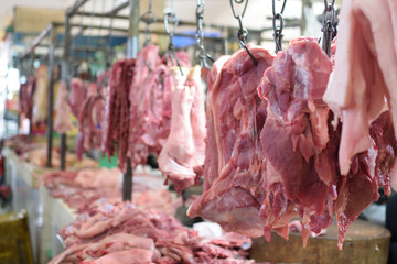 meat market in Cambodia カンボジアの食肉市場