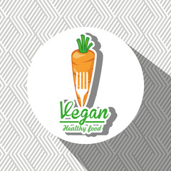 healthy vegetarian food label isolated icon design