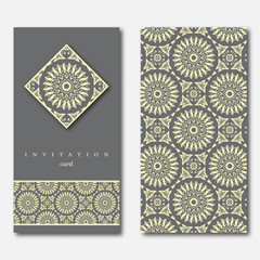 Set of two cards, template for greeting, invitation, wedding car