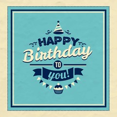 Obraz premium Retro happy birthday card