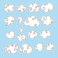 Hand drawn clouds collection