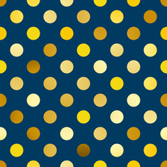 Seamless pattern with golden polka dots