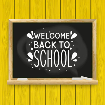 School greeting card with chalkboard 