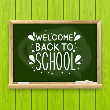 School greeting card with chalkboard