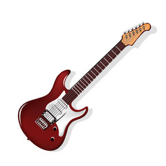 Obraz premium Realistic high detailed electric guitar isolated on white background. Rock guitar, vector illustration.