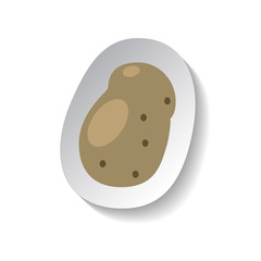 Potato vector icon in flat style with shadow. Vegetable pictogram.