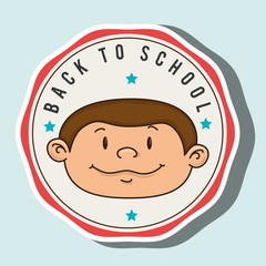 back to school emblem isolated icon design