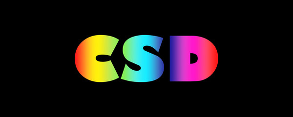 CSD text letters colourful