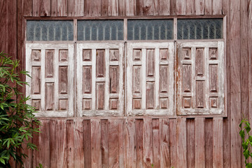 Windows made of old wood for textures and background
