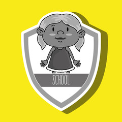student on school  shield isolated icon design