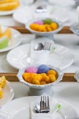 Thai desert on old plate in party