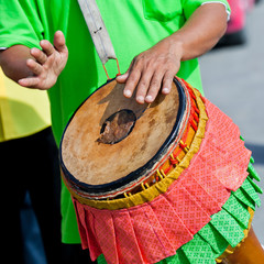 Thai musical instrument Thai tom-tom drum and hands