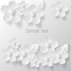 Paper flower background. Vector stock.