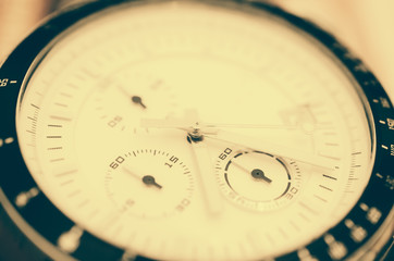 Old hand watch close up