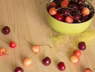 Naklejka na ściany i meble Bowl with cherries
