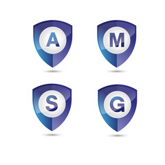 shield with letter inside vector logo concept illustration. Abstract shield logo sign. Design element.