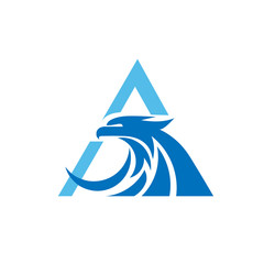 letter A with eagle consulting element logo icon concept
