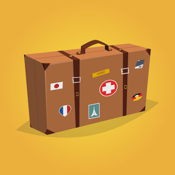 Travel Suitcase Cartoon Vector Illustration
