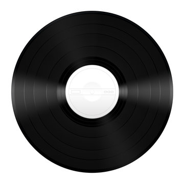 Vinyl music record with unlabeled white center.