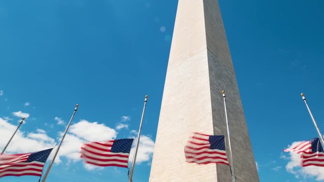 Time-lapse of clouds passing over the Washington Monument in Washington DC