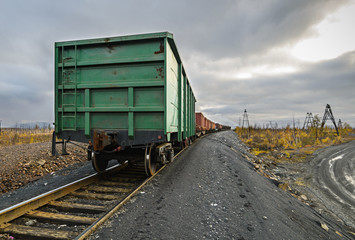 Obraz premium Freight cars at the railway