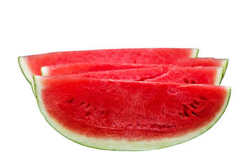 Sliced watermelon fruit isolated on white background