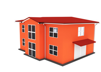detached house, 3D-Illustration
