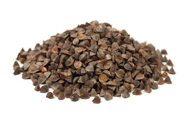 Pile of unhulled buckwheat