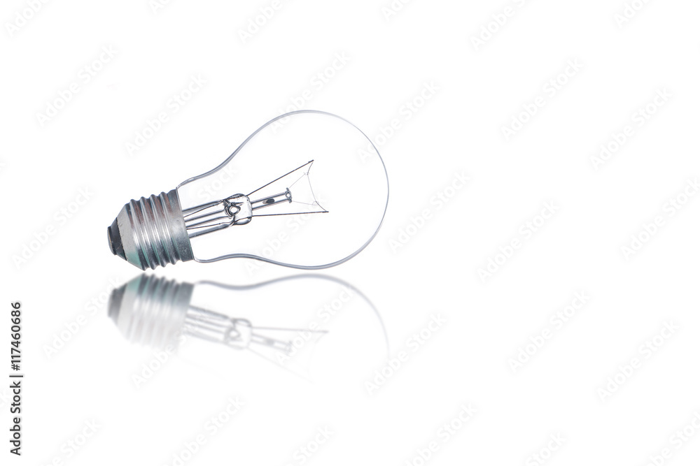 Wall mural light bulb isolated on white