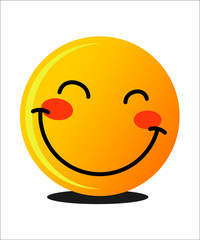 Smiling emoticon with smiling eyes and rosy cheeks
