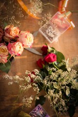 Florist accessories on table