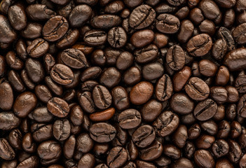 background of brown coffee beans