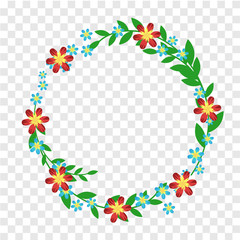 Fototapeta premium Isolated flower wreath. Vector circle nature illustration 