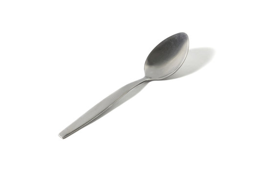 single simple normal spoon isolated on white background with clipping path