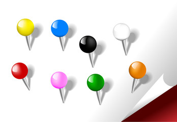 Set of pins on a white background. Sticky collection vector
