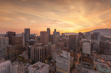 Fototapeta na wymiar Skyline Aerial Panorama Vancouver