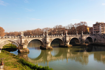 Fototapeta premium Ponte Sant Angelo Rome Italy
