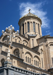 Obraz premium Georgia, Tbilisi , Avlabari district . Cathedral Holy Trinity Cathedral of Tbilisi .