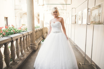 Romantic portrait of a beautiful blonde. Photo on sunny day with bright colors
